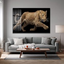 Vahşi Zarafet Leopar Cam Tablo - Modern Duvar Sanatı Duvar Dekoru Vahşi Zarafet Leopar Cam Tablo - Modern Duvar Sanatı