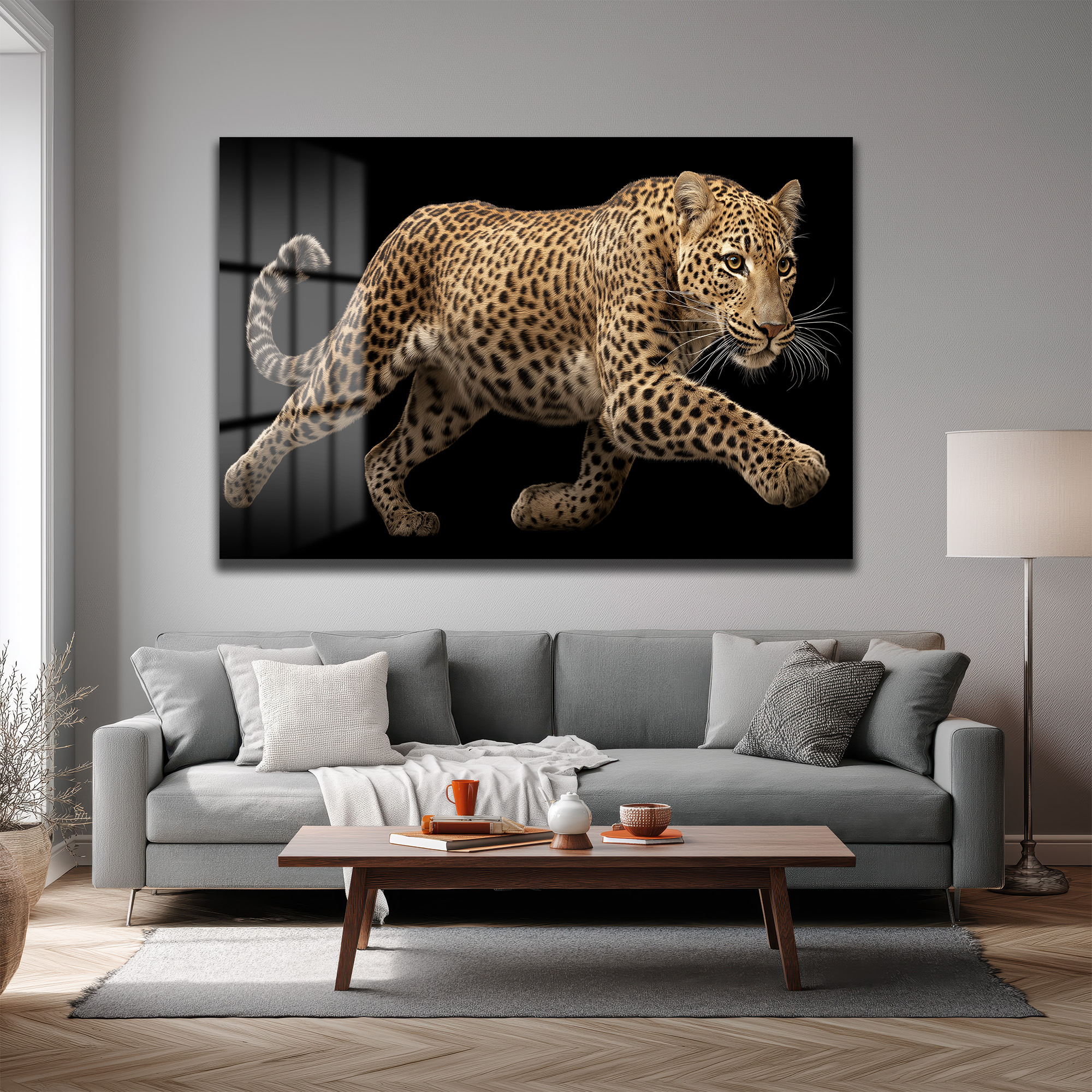 Vahşi Zarafet Leopar Cam Tablo - Modern Duvar Sanatı Duvar Dekoru Vahşi Zarafet Leopar Cam Tablo - Modern Duvar Sanatı
