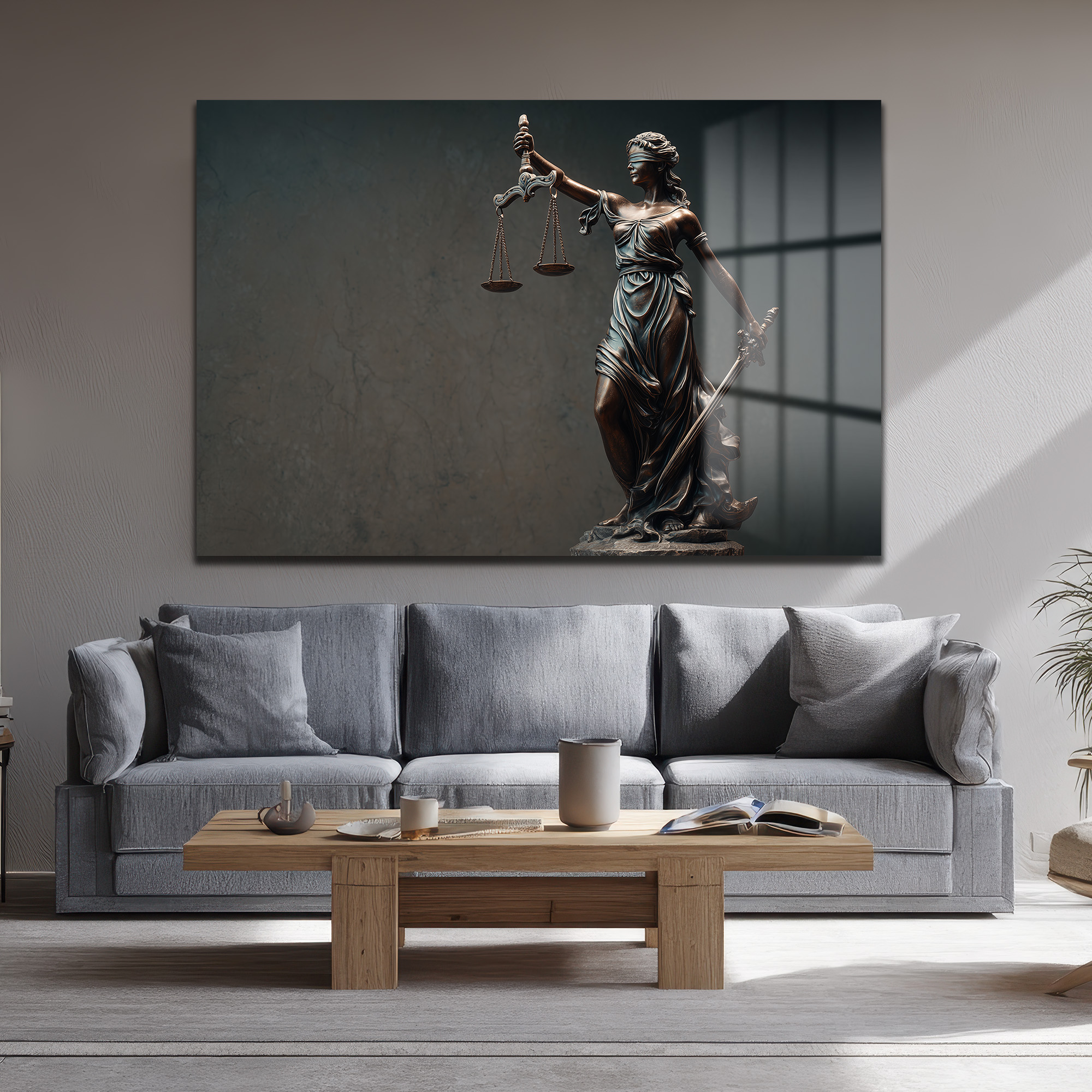 Adalet Tanrıçası Themis Cam Tablo - Hukukun Gücü Sanatla Buluşuyor Duvar Dekoru Adalet Tanrıçası Themis Cam Tablo - Hukukun Gücü Sanatla Buluşuyor