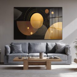 Altın Işıltılı Geometrik Soyut Cam Tablo | Modern Duvar Dekoru Duvar Dekoru Altın Işıltılı Geometrik Soyut Cam Tablo | Modern Duvar Dekoru