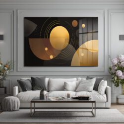 Altın Işıltılı Geometrik Soyut Cam Tablo | Modern Duvar Dekoru Duvar Dekoru Altın Işıltılı Geometrik Soyut Cam Tablo | Modern Duvar Dekoru