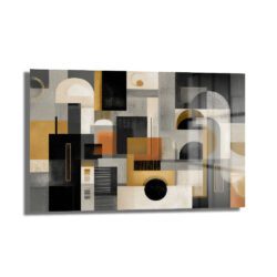 Modern Geometrik Soyut Tasarım Cam Tablo Duvar Dekoru Modern Geometrik Soyut Tasarım Cam Tablo