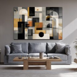 Modern Geometrik Soyut Tasarım Cam Tablo Duvar Dekoru Modern Geometrik Soyut Tasarım Cam Tablo