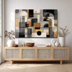 Modern Geometrik Soyut Tasarım Cam Tablo Duvar Dekoru Modern Geometrik Soyut Tasarım Cam Tablo