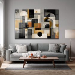Modern Geometrik Soyut Tasarım Cam Tablo Duvar Dekoru Modern Geometrik Soyut Tasarım Cam Tablo