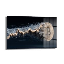 Bitcoin Dalgalanması Cam Tablo - Kripto Sanatın Dorukları Duvar Dekoru Bitcoin Dalgalanması Cam Tablo - Kripto Sanatın Dorukları