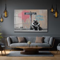 Gods Plan Sokak Sanatı Temalı Cam Tablo Duvar Dekoru Gods Plan Sokak Sanatı Temalı Cam Tablo