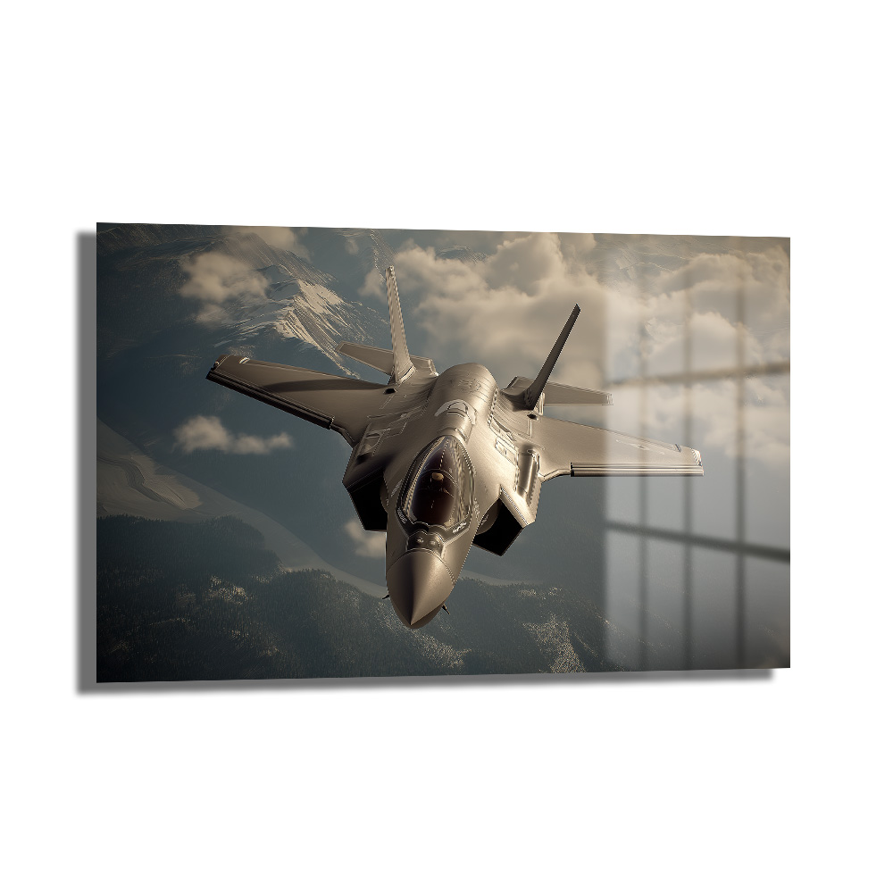 F-35 Hayalet Uçak Cam Tablo: Gökyüzünün Hükmedeni Duvar Dekoru F-35 Hayalet Uçak Cam Tablo: Gökyüzünün Hükmedeni