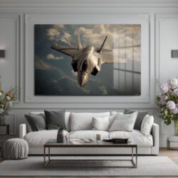 F-35 Hayalet Uçak Cam Tablo: Gökyüzünün Hükmedeni Duvar Dekoru F-35 Hayalet Uçak Cam Tablo: Gökyüzünün Hükmedeni