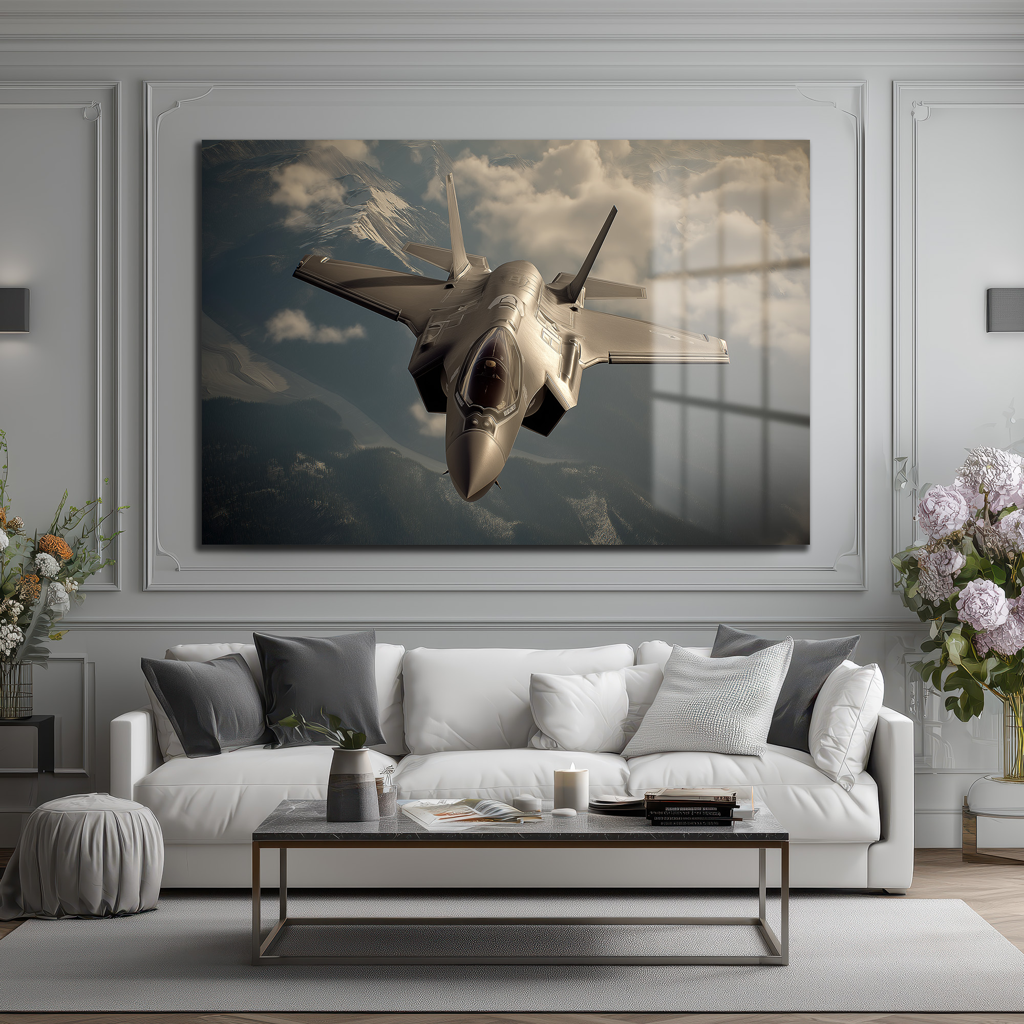 F-35 Hayalet Uçak Cam Tablo: Gökyüzünün Hükmedeni Duvar Dekoru F-35 Hayalet Uçak Cam Tablo: Gökyüzünün Hükmedeni