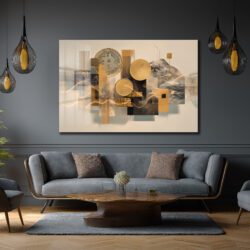 Bitcoin ve Geometrik Altın Detaylı Soyut Cam Tablo Duvar Dekoru Bitcoin ve Geometrik Altın Detaylı Soyut Cam Tablo