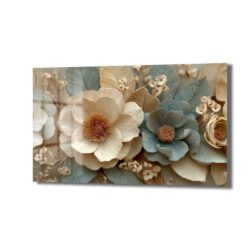 Zarif Pastel Çiçek Buketi 3D Görünümlü Cam Tablo - Glazella Zarif Pastel Çiçek Buketi 3D Görünümlü Cam Tablo - Glazella