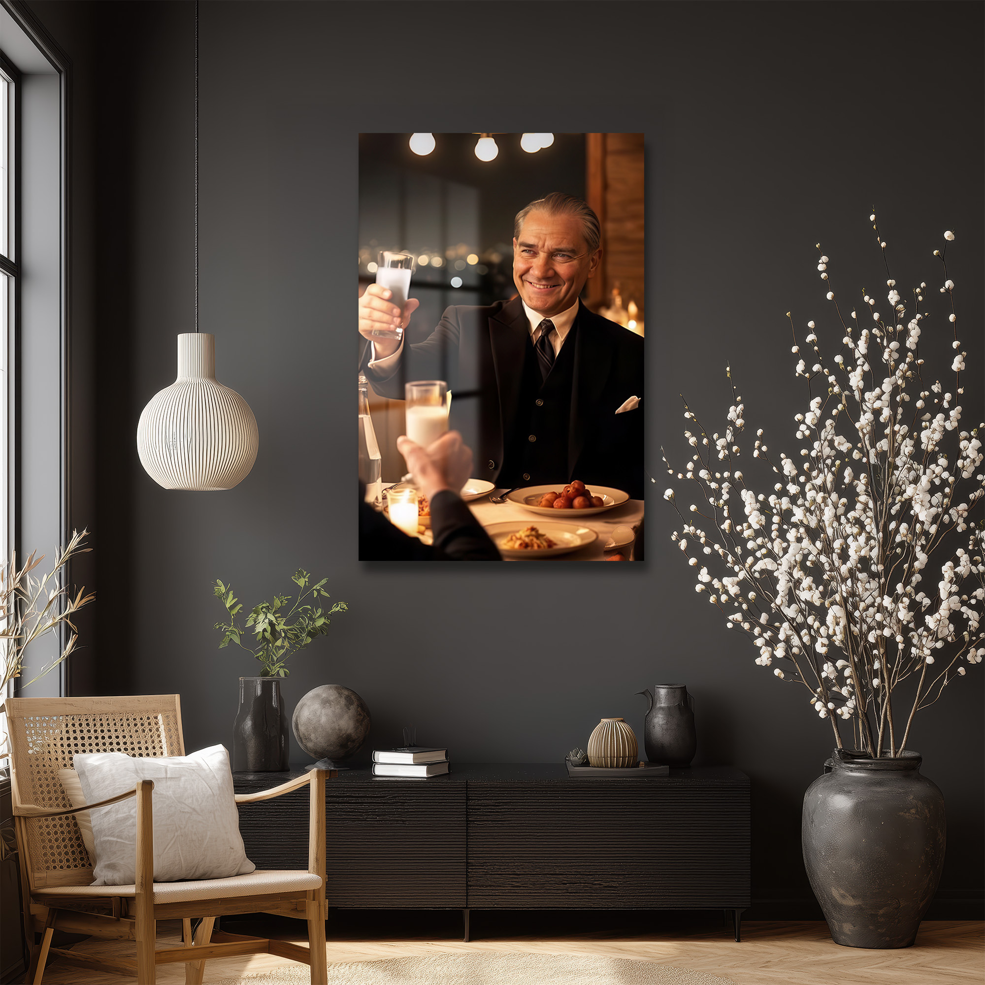 Atatürk'lü Anlar: Şık Bir Kadeh Kaldırma Cam Tablo - Glazella Atatürk'lü Anlar: Şık Bir Kadeh Kaldırma Cam Tablo - Glazella