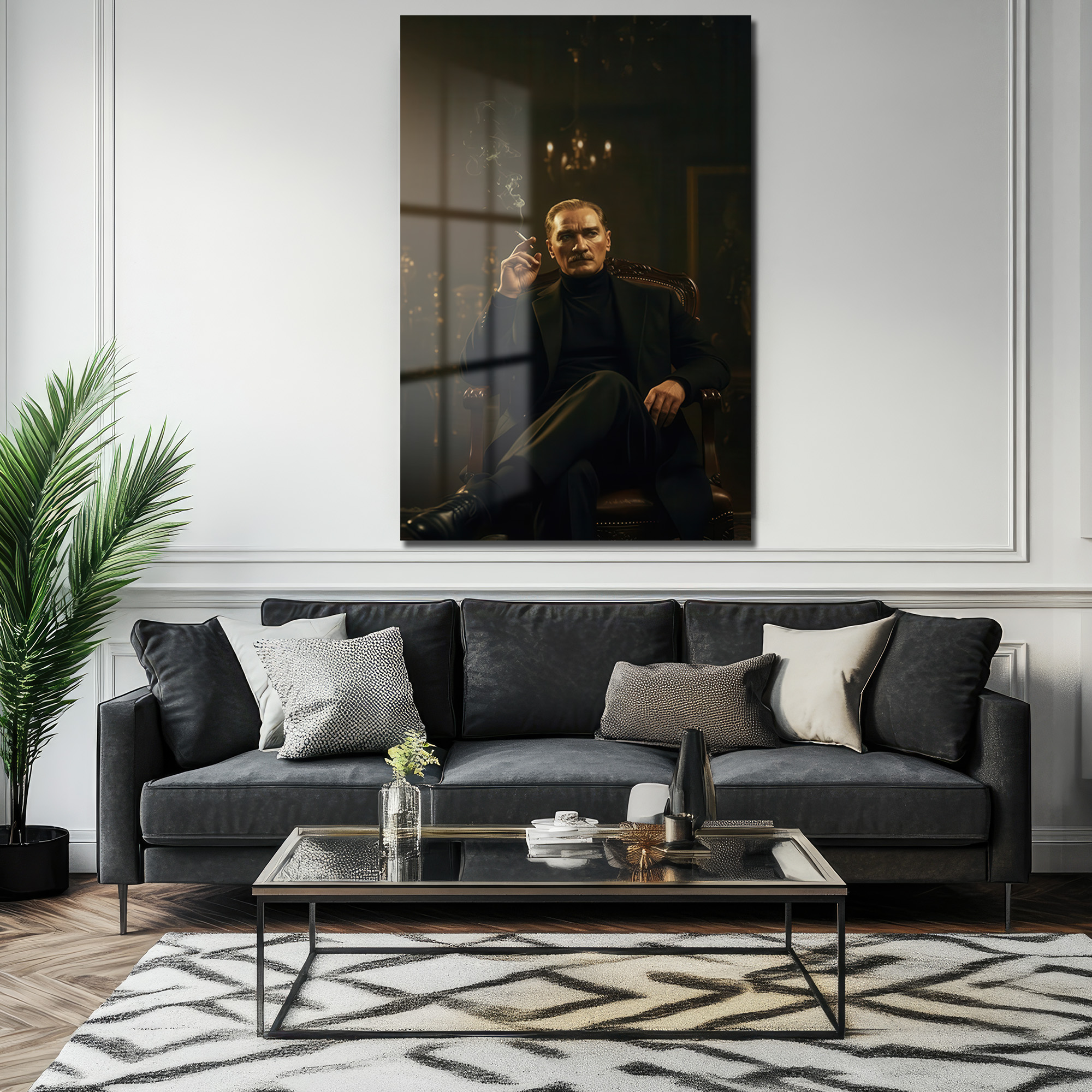 Atatürk'ün Zamansız Ruhundan İlhamla Modern Cam Tablo - Glazella Atatürk'ün Zamansız Ruhundan İlhamla Modern Cam Tablo - Glazella