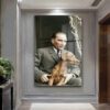 Atatürk ve Köpeği Foks Cam Tablo - Tarihe Saygı ve Sadakat Duvar Dekoru Atatürk ve Köpeği Foks Cam Tablo - Tarihe Saygı ve Sadakat