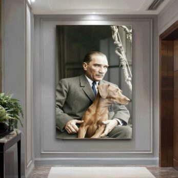 Atatürk ve Köpeği Foks Cam Tablo - Tarihe Saygı ve Sadakat - Glazella Atatürk ve Köpeği Foks Cam Tablo - Tarihe Saygı ve Sadakat - Glazella