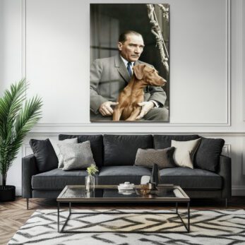 Atatürk ve Köpeği Foks Cam Tablo - Tarihe Saygı ve Sadakat - Glazella Atatürk ve Köpeği Foks Cam Tablo - Tarihe Saygı ve Sadakat - Glazella