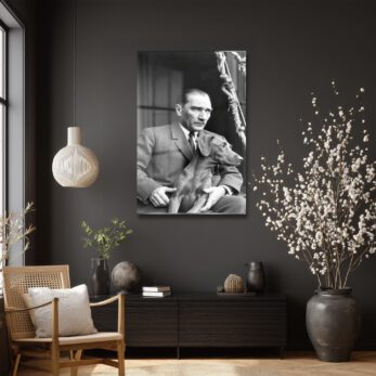 Atatürk ve Köpeği Foks Cam Tablo | Tarihi Bir Bakış - Glazella Atatürk ve Köpeği Foks Cam Tablo | Tarihi Bir Bakış - Glazella