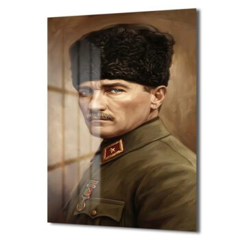 Mustafa Kemal Atatürk'ün Bakışları Cam Tablo
