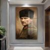 Mustafa Kemal Atatürk'ün Bakışları Cam Tablo Duvar Dekoru Mustafa Kemal Atatürk'ün Bakışları Cam Tablo