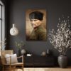 Mustafa Kemal Atatürk'ün Bakışları Cam Tablo Duvar Dekoru Mustafa Kemal Atatürk'ün Bakışları Cam Tablo