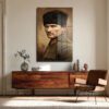 Mustafa Kemal Atatürk'ün Bakışları Cam Tablo Duvar Dekoru Mustafa Kemal Atatürk'ün Bakışları Cam Tablo