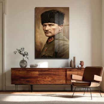 Mustafa Kemal Atatürk'ün Bakışları Cam Tablo - Glazella Mustafa Kemal Atatürk'ün Bakışları Cam Tablo - Glazella