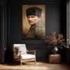 Mustafa Kemal Atatürk'ün Bakışları Cam Tablo Duvar Dekoru Mustafa Kemal Atatürk'ün Bakışları Cam Tablo