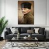 Mustafa Kemal Atatürk'ün Bakışları Cam Tablo Duvar Dekoru Mustafa Kemal Atatürk'ün Bakışları Cam Tablo