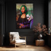 Mona Lisa ve Joker Temalı Asi Ruh Pop Art Cam Tablo Duvar Dekoru Mona Lisa ve Joker Temalı Asi Ruh Pop Art Cam Tablo