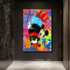 Lüks Markalı Sevimli Fare Pop Art Cam Tablo Duvar Dekoru Lüks Markalı Sevimli Fare Pop Art Cam Tablo
