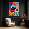 Lüks Markalı Sevimli Fare Pop Art Cam Tablo Duvar Dekoru Lüks Markalı Sevimli Fare Pop Art Cam Tablo