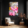 Kral Taçlı Sokak Sanatı Cam Tablo - Modern Pop Art Duvar Dekoru Duvar Dekoru Kral Taçlı Sokak Sanatı Cam Tablo - Modern Pop Art Duvar Dekoru