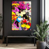 Aşk Dolu Pop Art Cam Tablo Duvar Dekoru Aşk Dolu Pop Art Cam Tablo