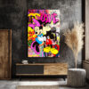 Aşk Dolu Pop Art Cam Tablo Duvar Dekoru Aşk Dolu Pop Art Cam Tablo