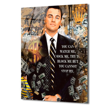 Jordan Belfort Temalı Başarı ve Para Motivasyon Cam Tablo