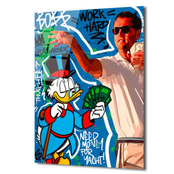 Zenginlik ve Başarı Temalı Pop Art Cam Tablo