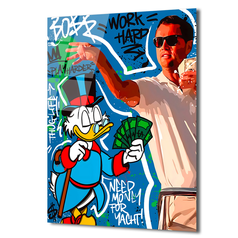 Zenginlik ve Başarı Temalı Pop Art Cam Tablo Duvar Dekoru Zenginlik ve Başarı Temalı Pop Art Cam Tablo