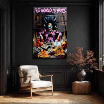 The World Is Yours Joker Cam Tablo: Gücün ve Zenginliğin İfadesi - Glazella The World Is Yours Joker Cam Tablo: Gücün ve Zenginliğin İfadesi - Glazella