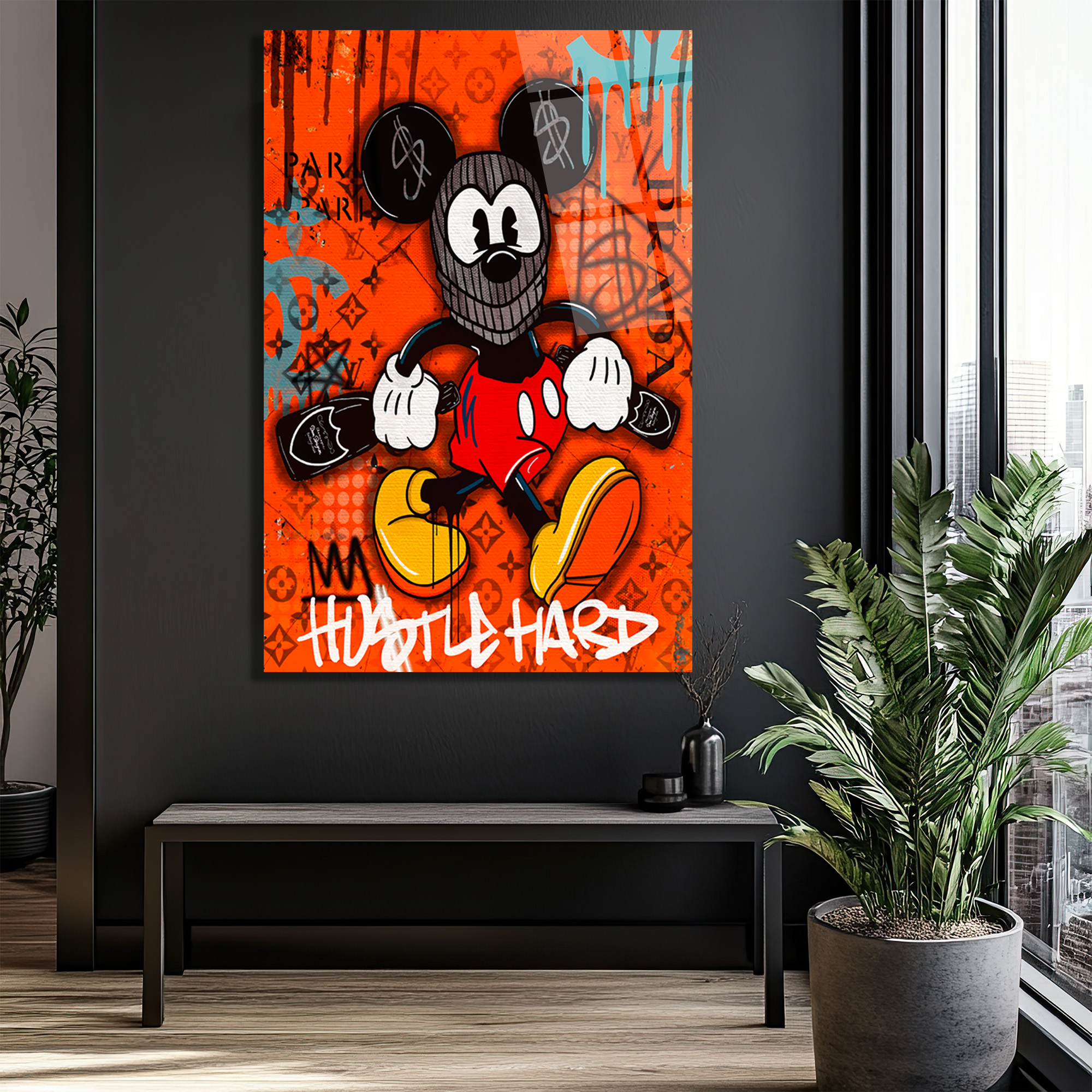 Asi Graffiti Cam Tablo - Modern Sanat Duvar Dekorasyonu Duvar Dekoru Asi Graffiti Cam Tablo - Modern Sanat Duvar Dekorasyonu