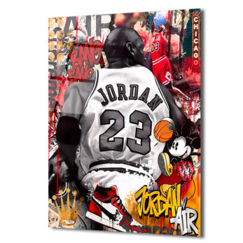 Efsanevi Jordan 23 Graffiti Sanat Cam Tablo