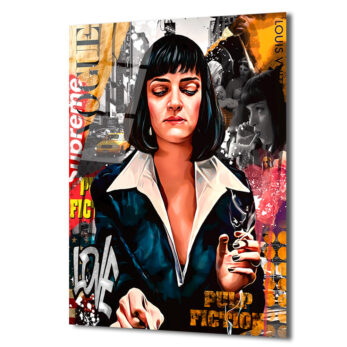 Mia Wallace Pop Art Temalı Premium Cam Tablo