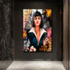 Mia Wallace Pop Art Temalı Premium Cam Tablo Duvar Dekoru Mia Wallace Pop Art Temalı Premium Cam Tablo