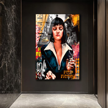 Mia Wallace Pop Art Temalı Premium Cam Tablo - Glazella Mia Wallace Pop Art Temalı Premium Cam Tablo - Glazella