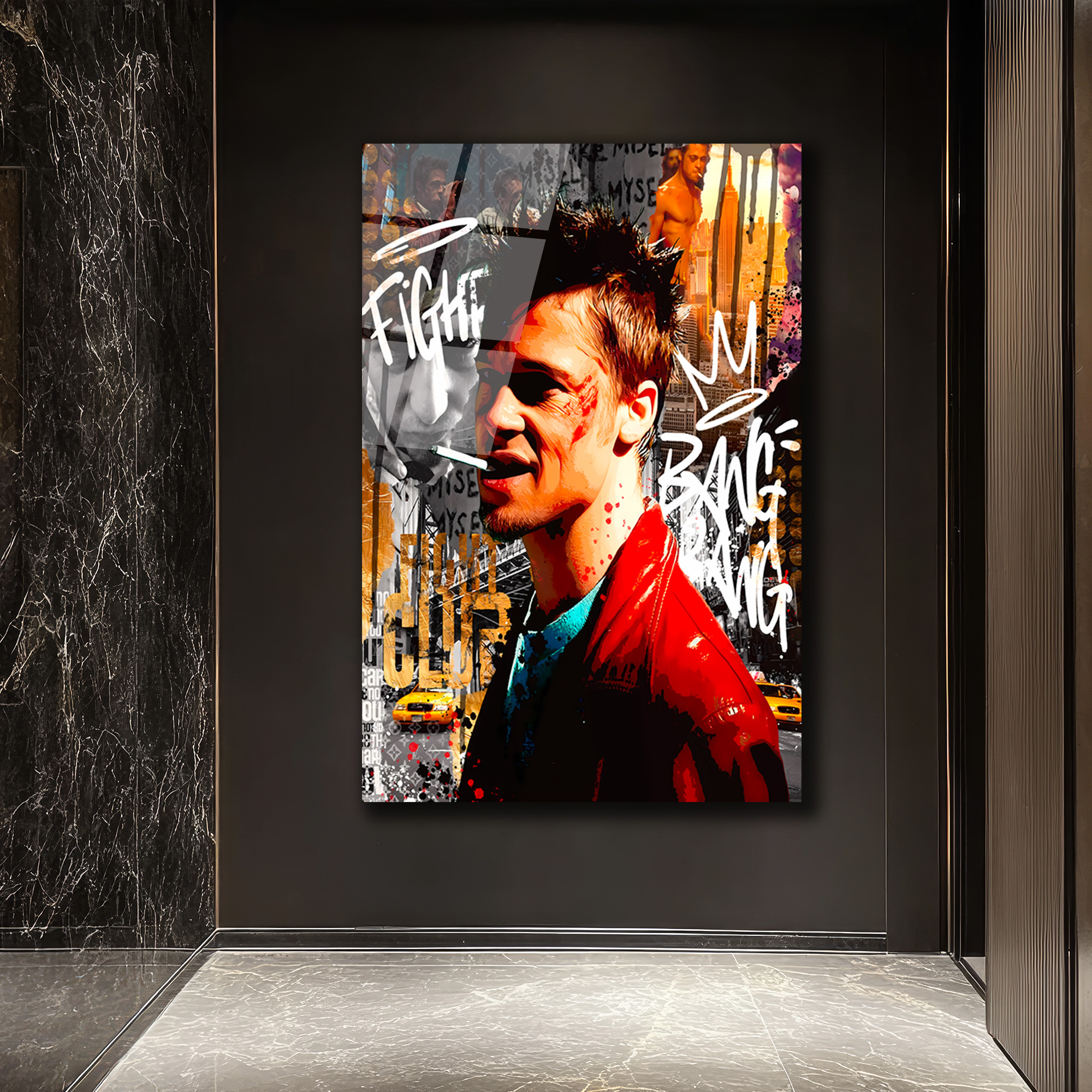 Tyler Durden Asi Ruh Pop Art Cam Tablo Duvar Dekoru Tyler Durden Asi Ruh Pop Art Cam Tablo