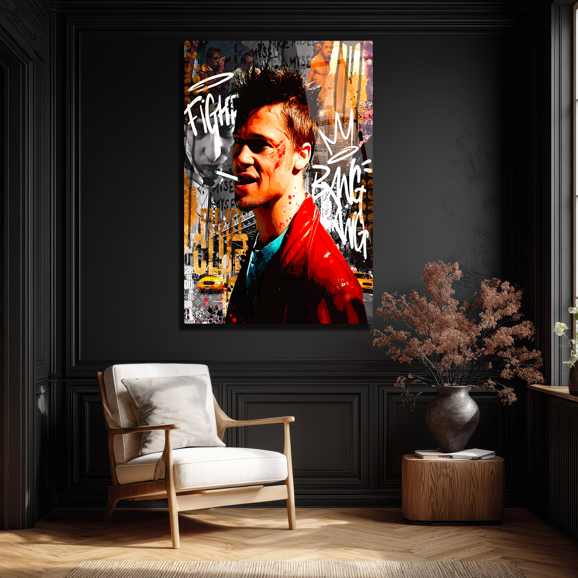 Tyler Durden Asi Ruh Pop Art Cam Tablo Duvar Dekoru Tyler Durden Asi Ruh Pop Art Cam Tablo