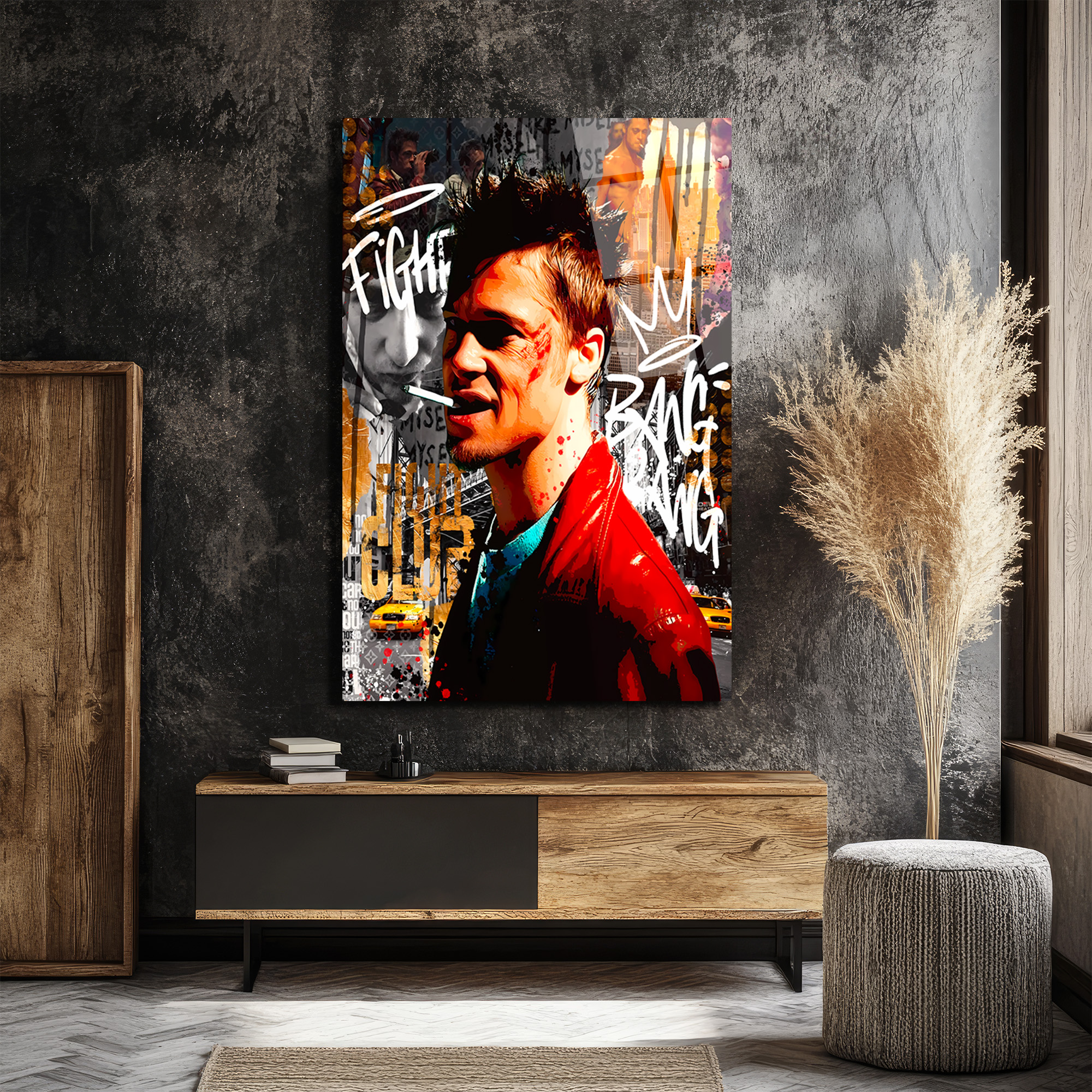 Tyler Durden Asi Ruh Pop Art Cam Tablo Duvar Dekoru Tyler Durden Asi Ruh Pop Art Cam Tablo