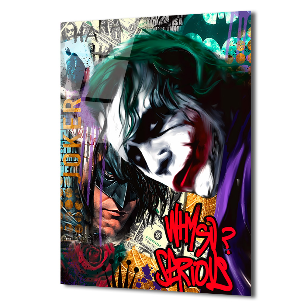 Joker Why So Serious Sokak Sanatı Cam Tablo Duvar Dekoru Joker Why So Serious Sokak Sanatı Cam Tablo