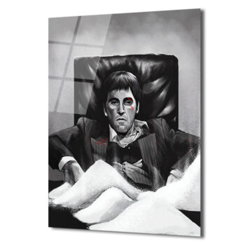 Scarface Tony Montana İkonik Cam Tablo - Gücün Yansıması