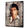Scarface Efsanesi Tony Montana Cam Tablo | Para ve Güç Temalı Duvar Dekoru Scarface Efsanesi Tony Montana Cam Tablo | Para ve Güç Temalı